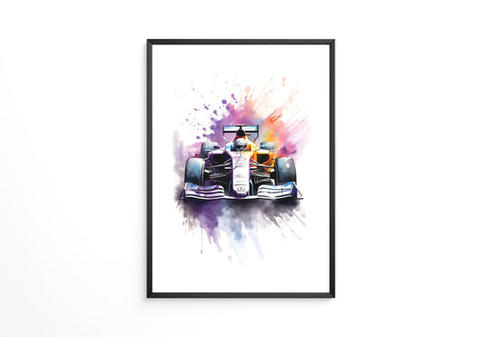 Rennwagen Aquarell Explosiv