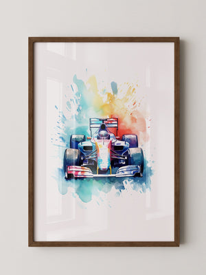 Rennwagen Aquarell Explosion