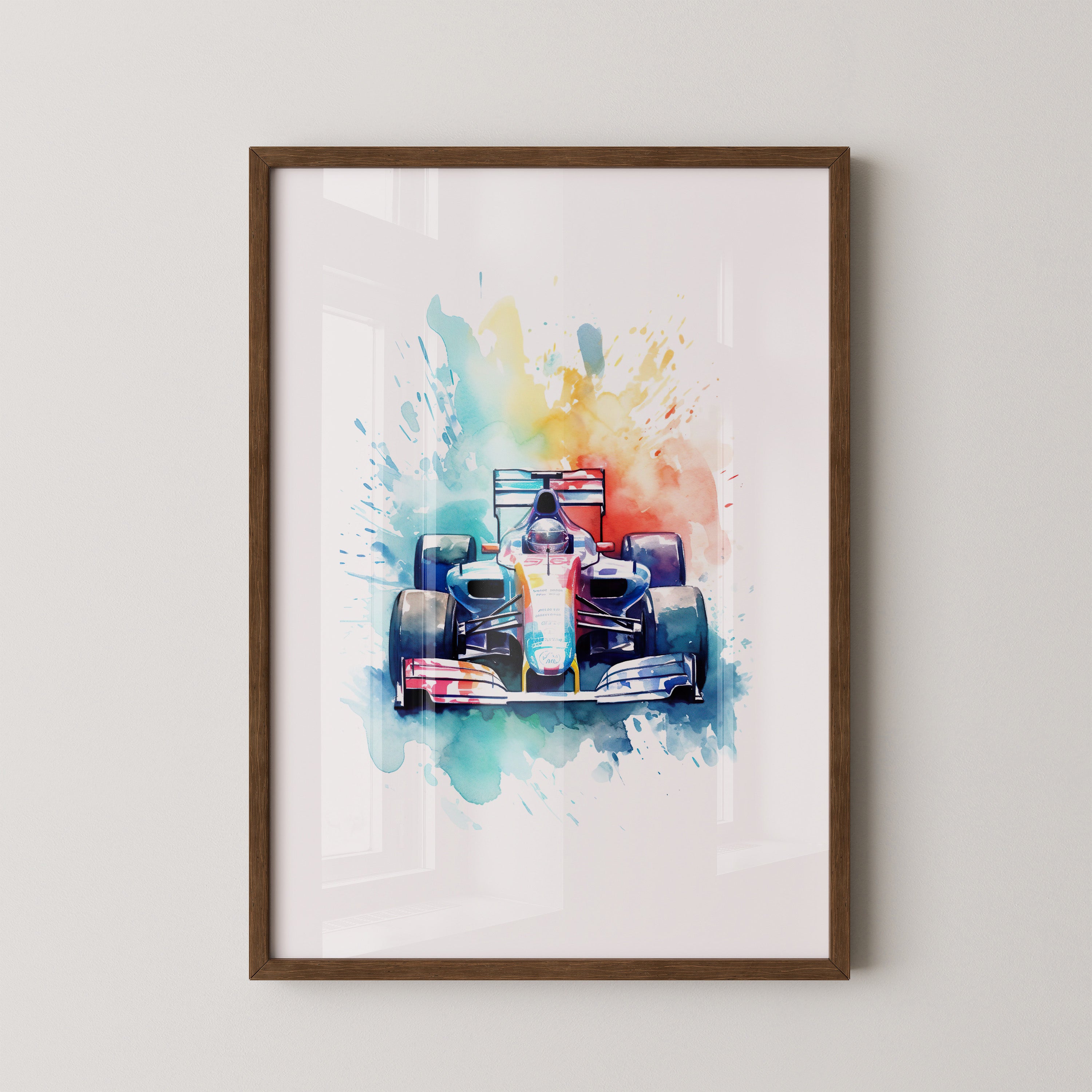 Rennwagen Aquarell Explosion