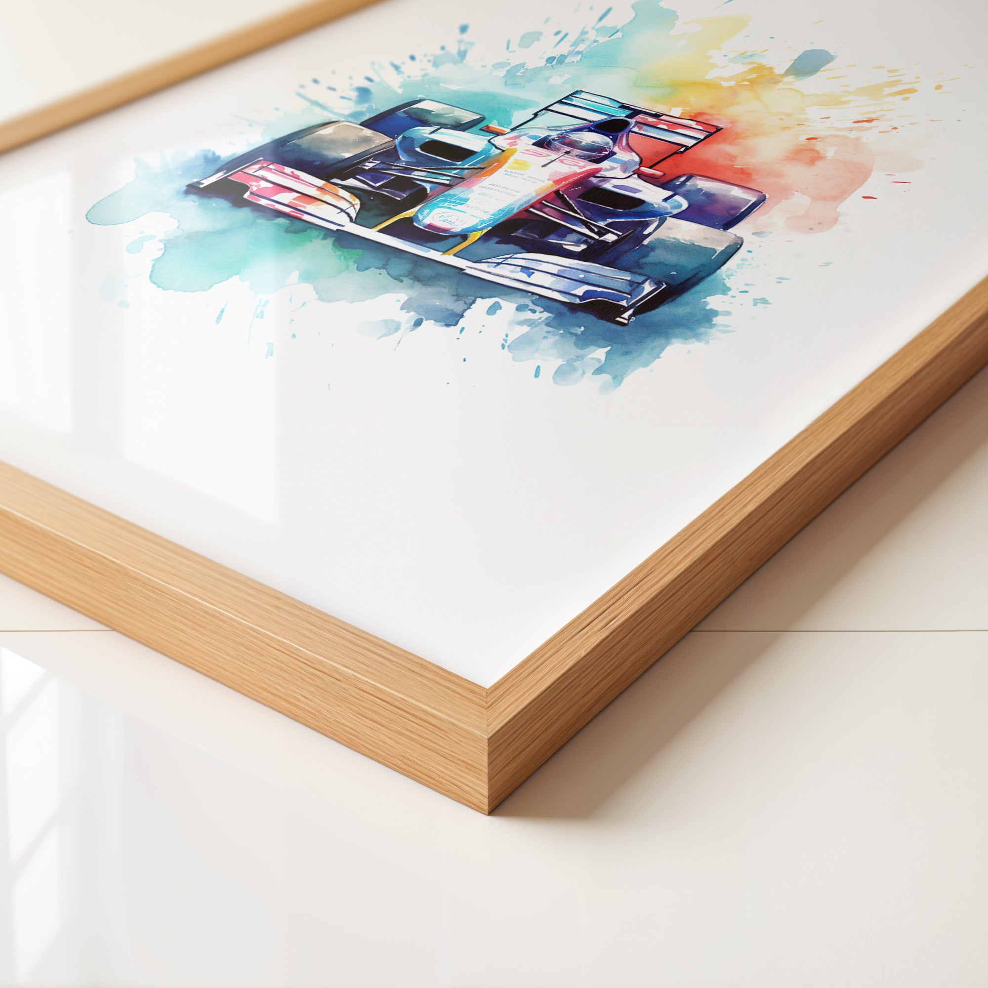 Rennwagen Aquarell Explosion