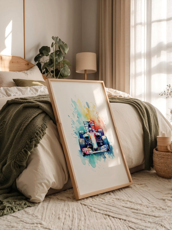 Rennwagen Aquarell Explosion