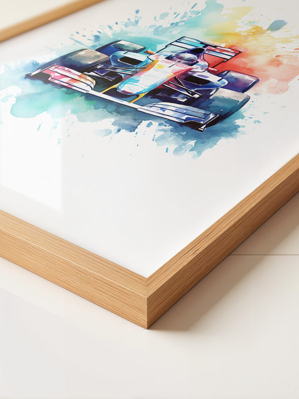 Rennwagen Aquarell Explosion