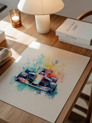 Rennwagen Aquarell Explosion