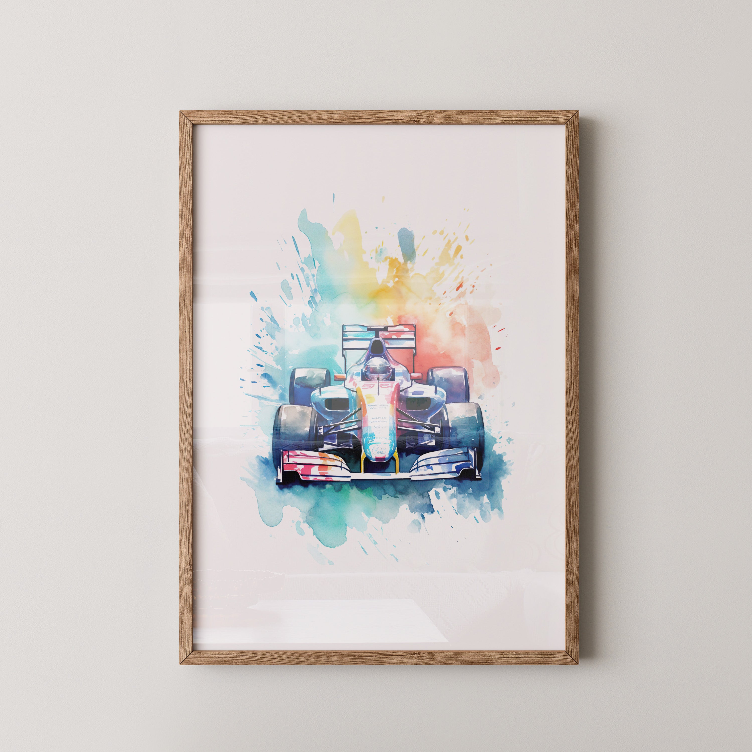 Rennwagen Aquarell Explosion