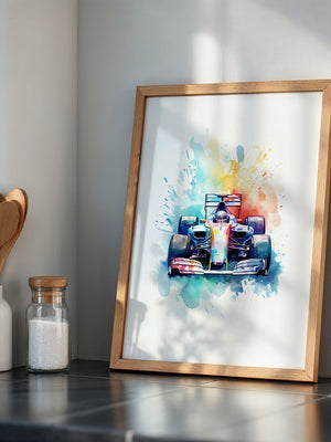 Rennwagen Aquarell Explosion