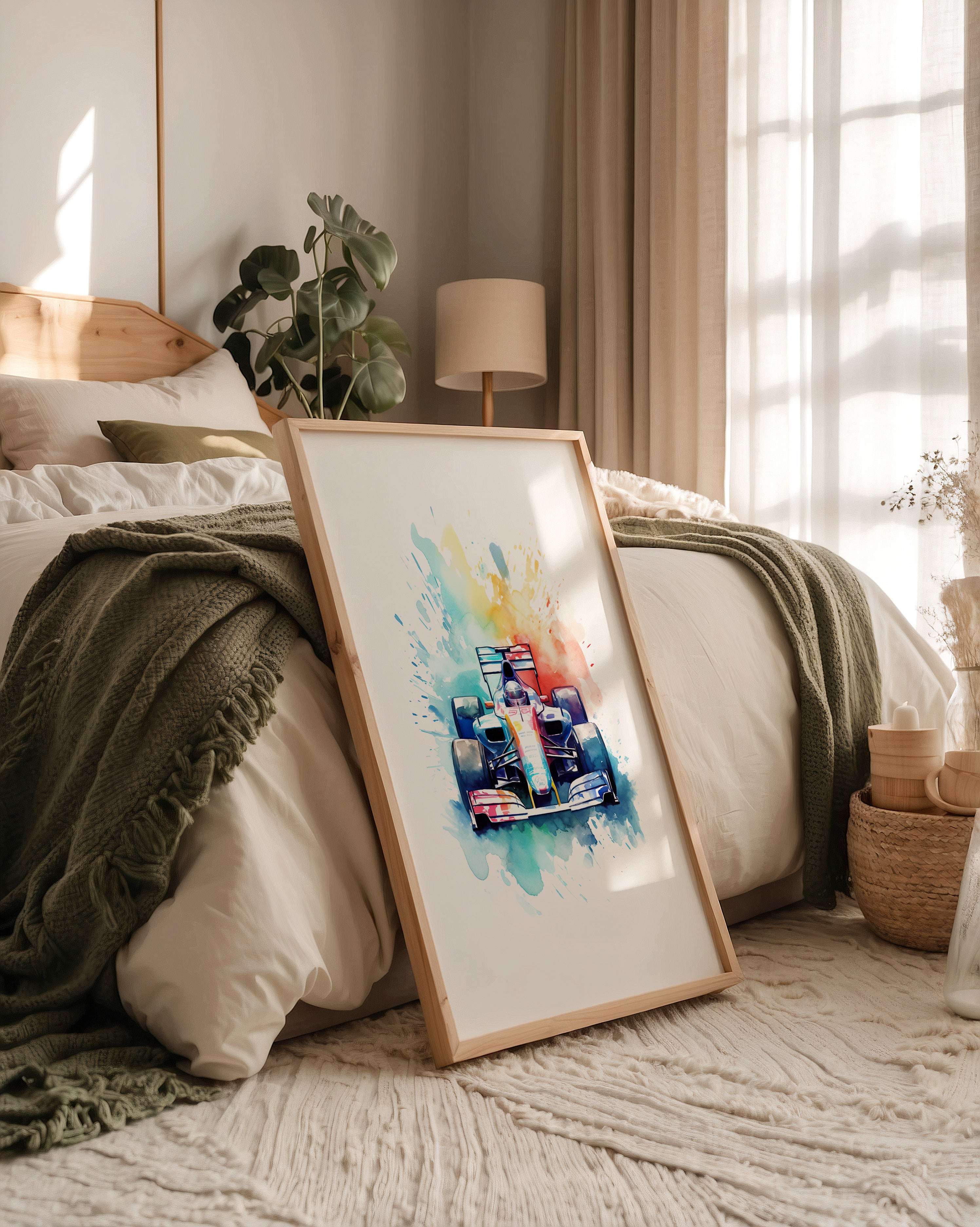 Rennwagen Aquarell Explosion