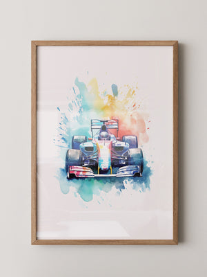 Rennwagen Aquarell Explosion