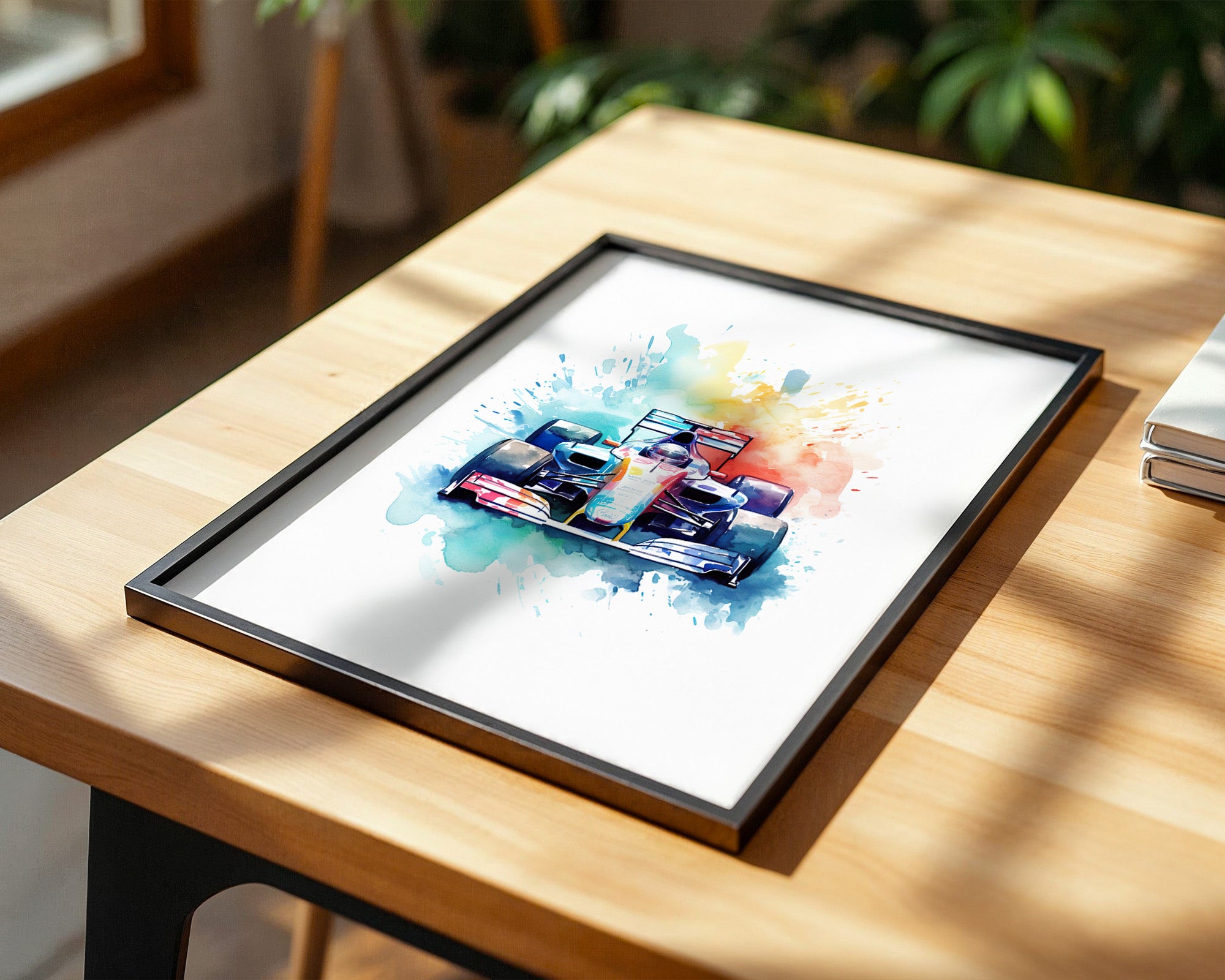 Rennwagen Aquarell Explosion