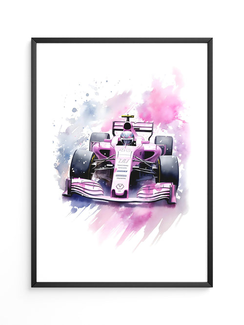 F1 Rennwagen Aquarell Explosion