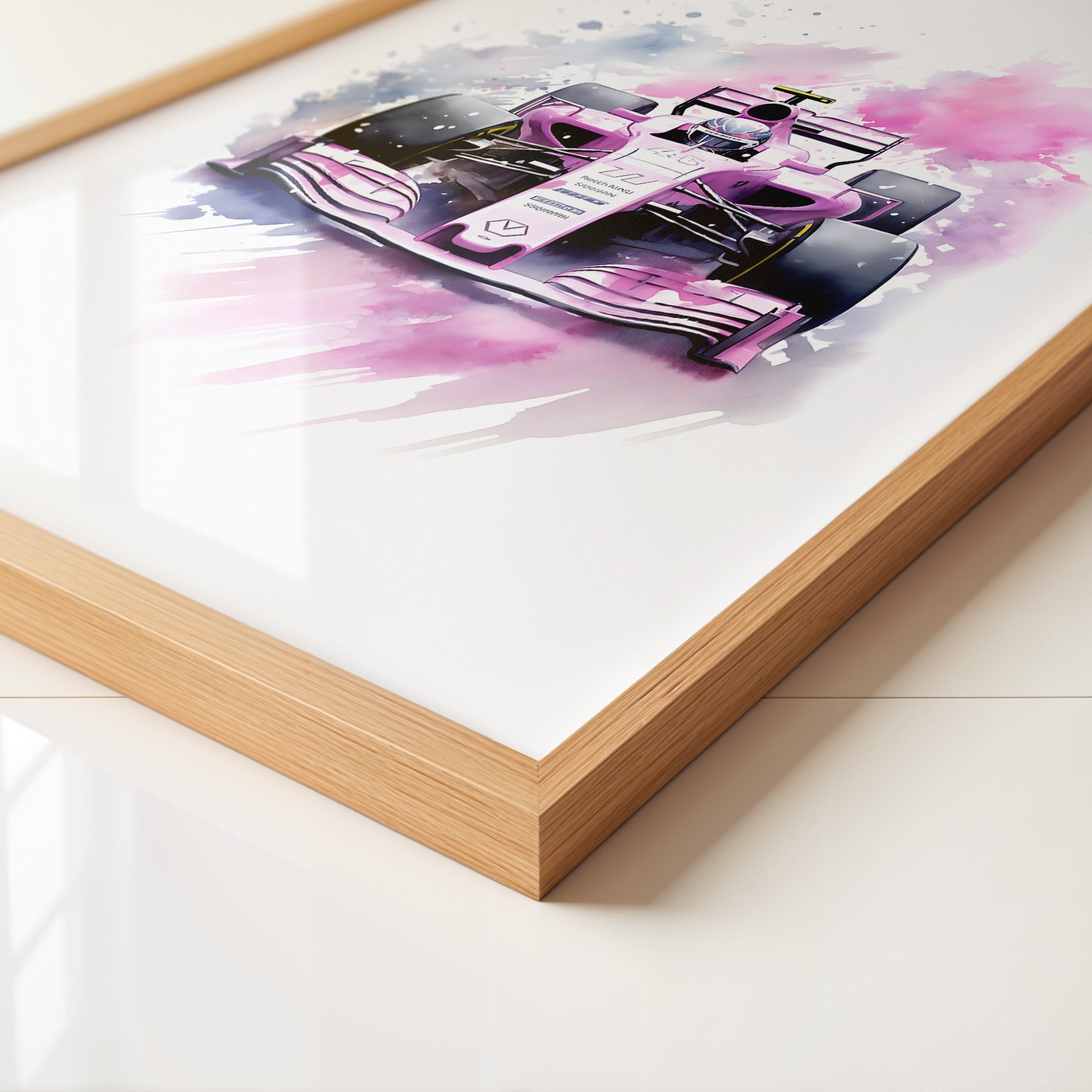 F1 Rennwagen Aquarell Explosion