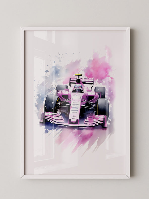 F1 Rennwagen Aquarell Explosion
