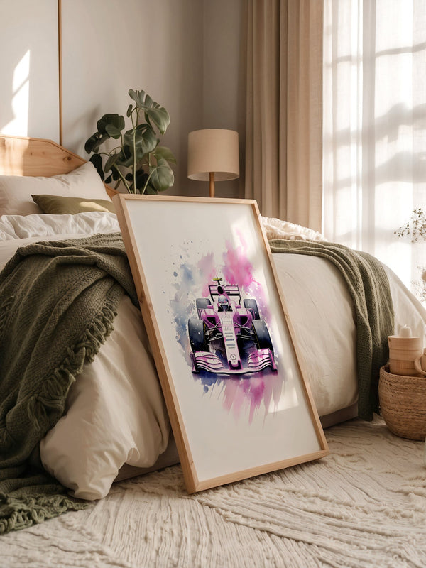 F1 Rennwagen Aquarell Explosion