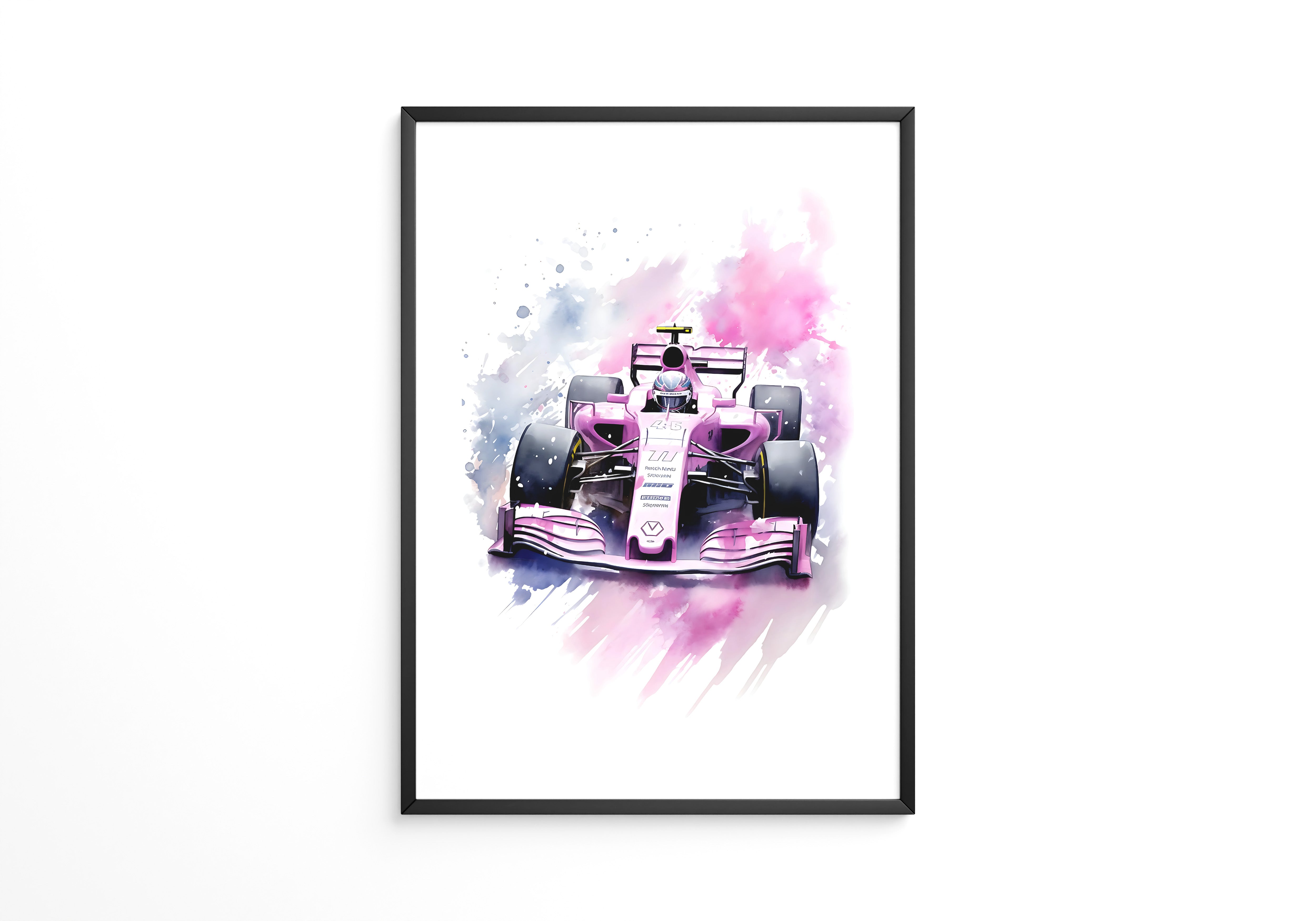 F1 Rennwagen Aquarell Explosion