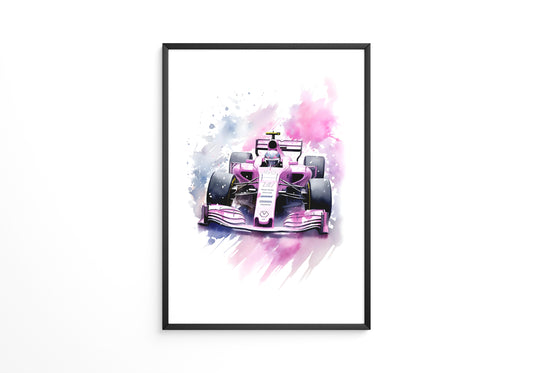 F1 Rennwagen Aquarell Explosion