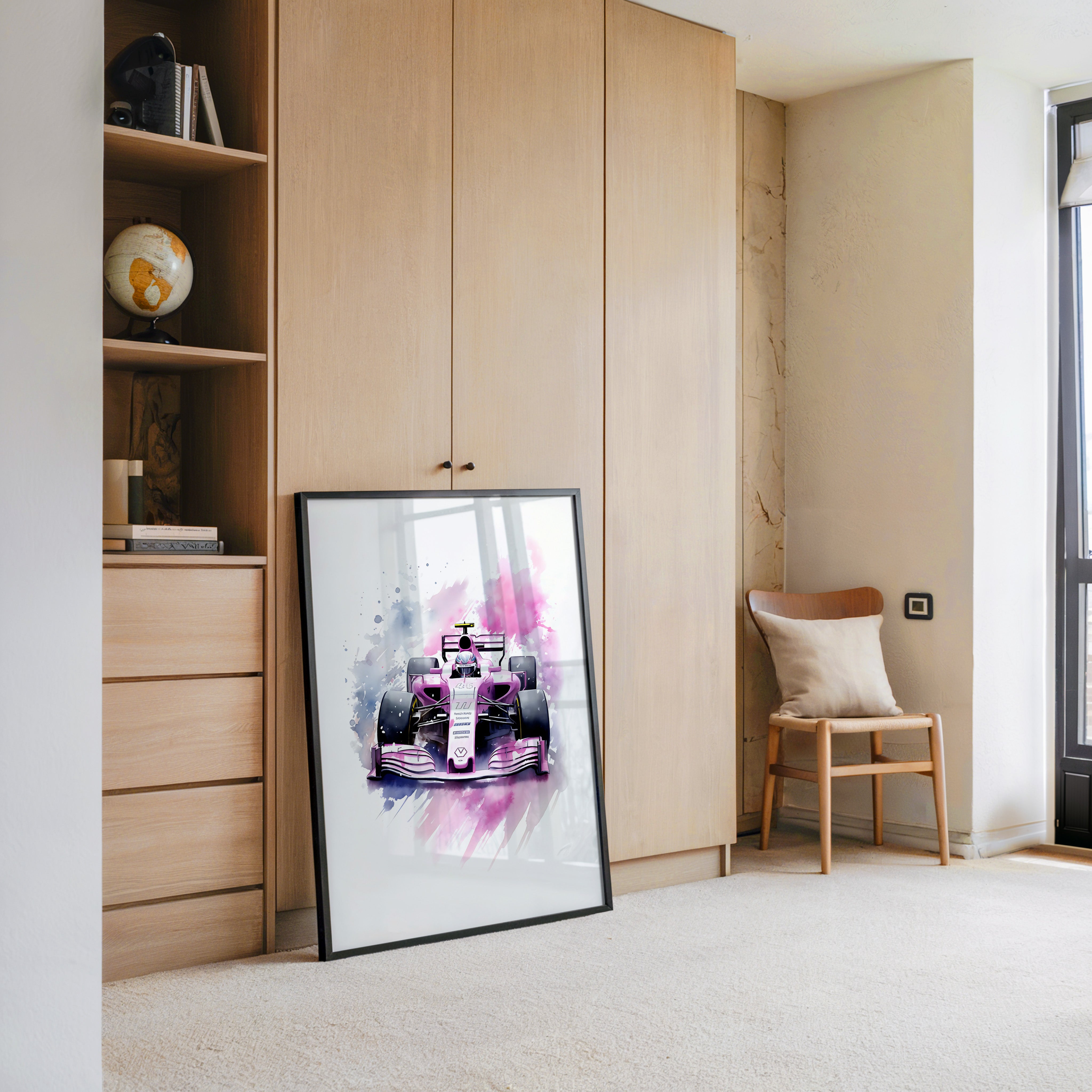 F1 Rennwagen Aquarell Explosion