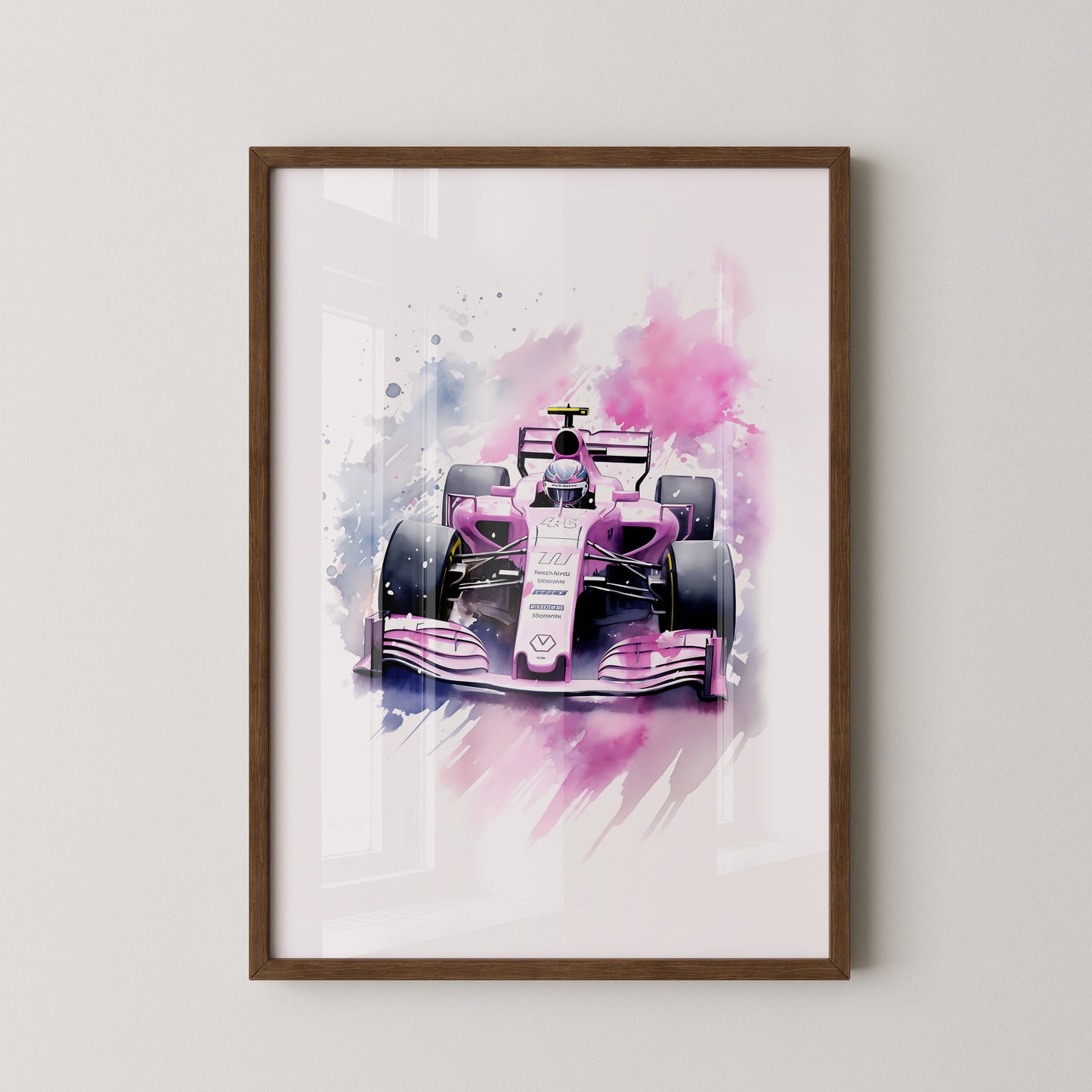 F1 Rennwagen Aquarell Explosion