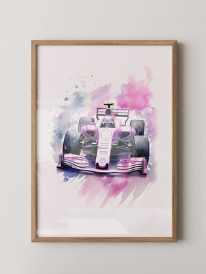 F1 Rennwagen Aquarell Explosion