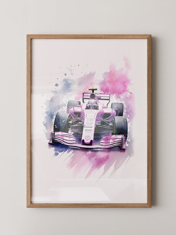 F1 Rennwagen Aquarell Explosion