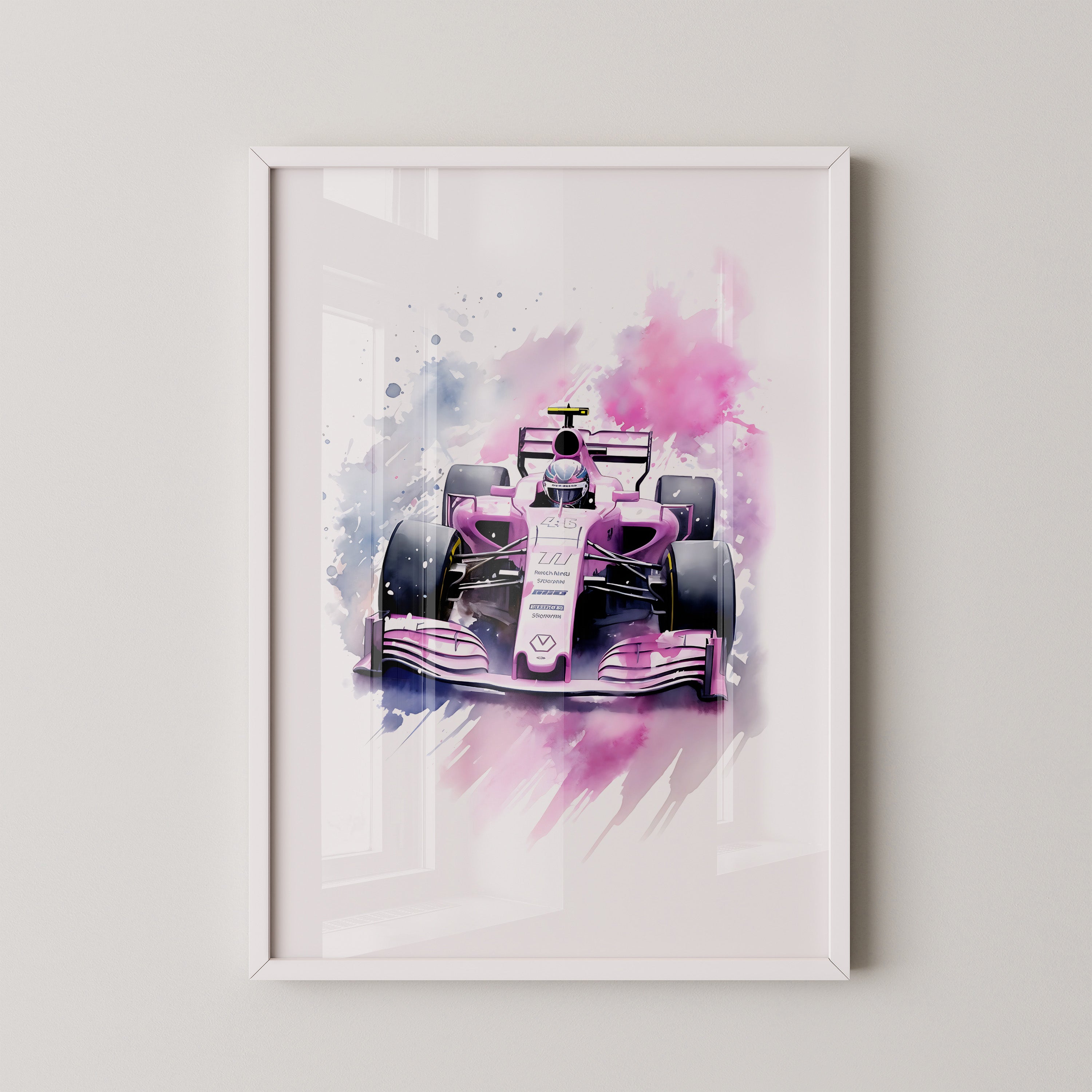 F1 Rennwagen Aquarell Explosion