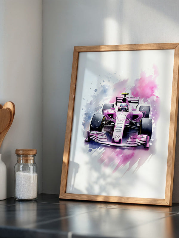 F1 Rennwagen Aquarell Explosion