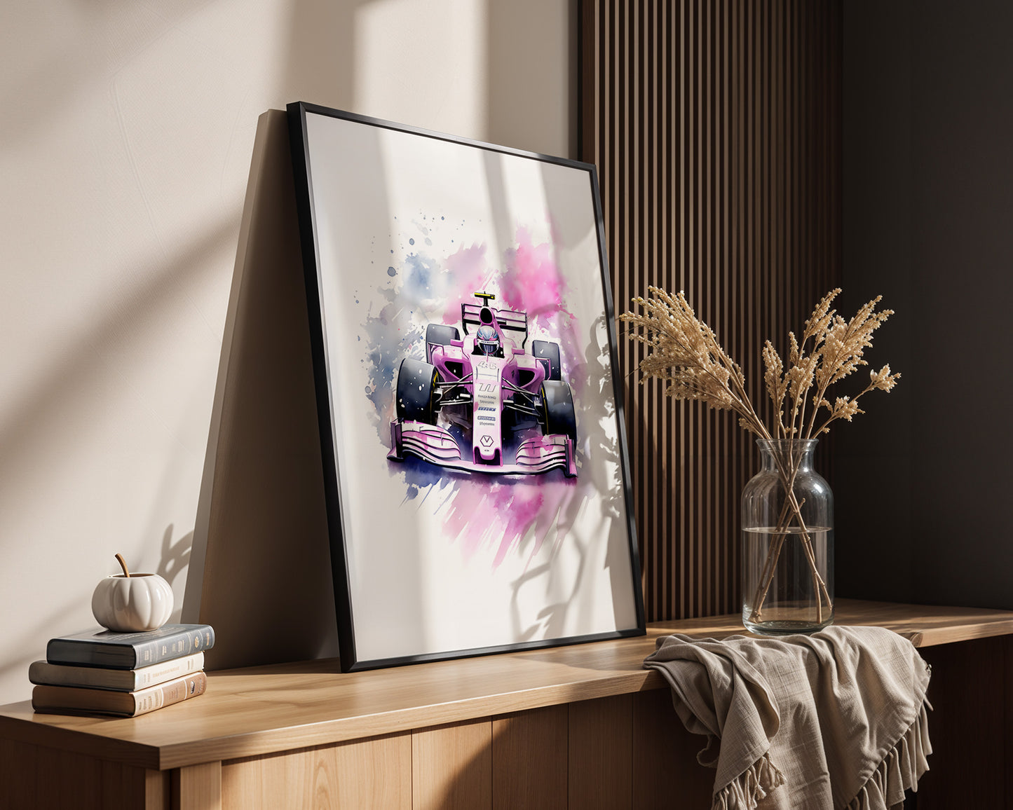 F1 Rennwagen Aquarell Explosion