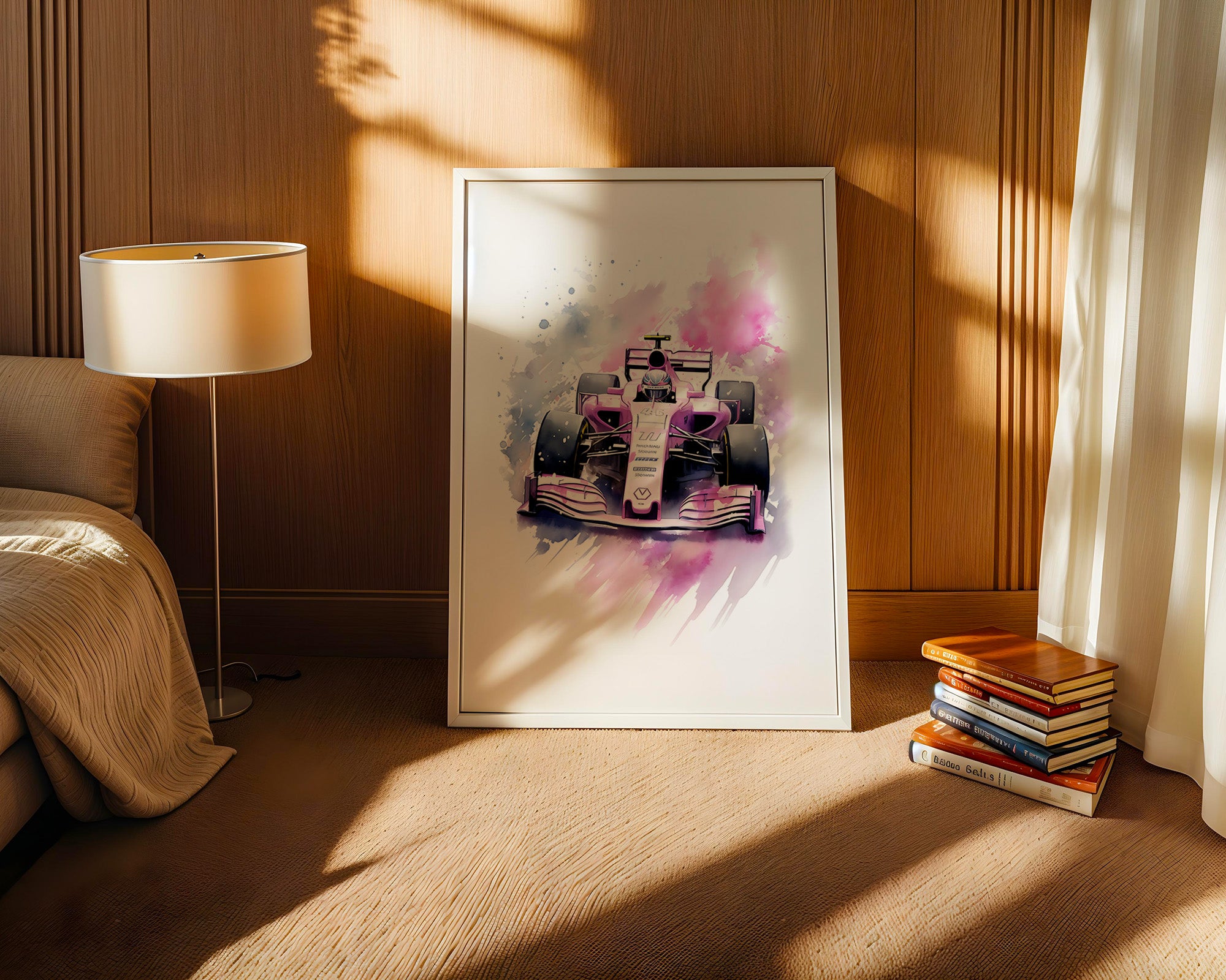 F1 Rennwagen Aquarell Explosion