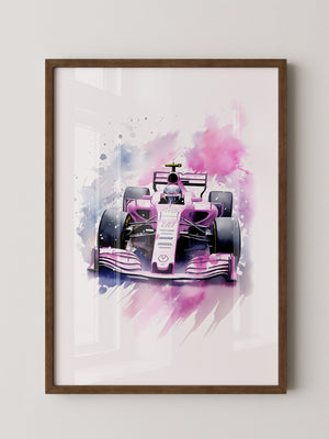 F1 Rennwagen Aquarell Explosion