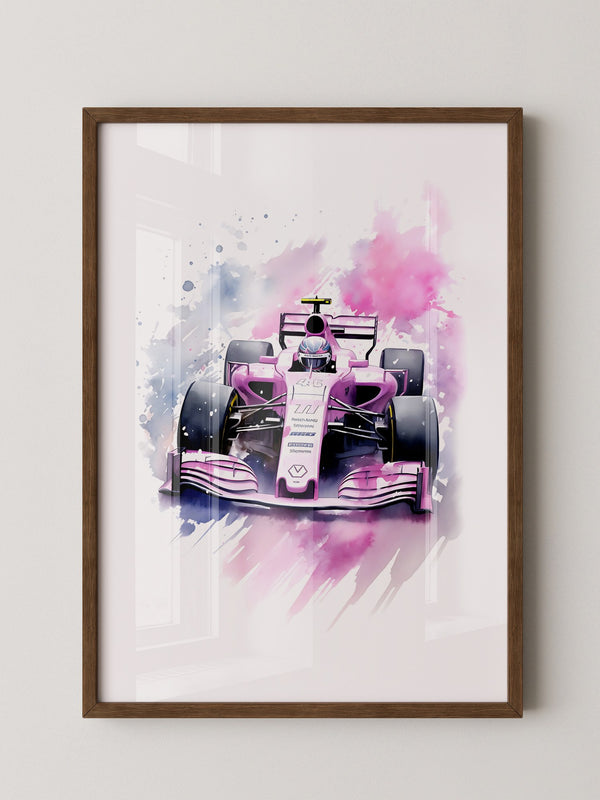 F1 Rennwagen Aquarell Explosion