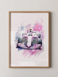 F1 Rennwagen Aquarell Explosion