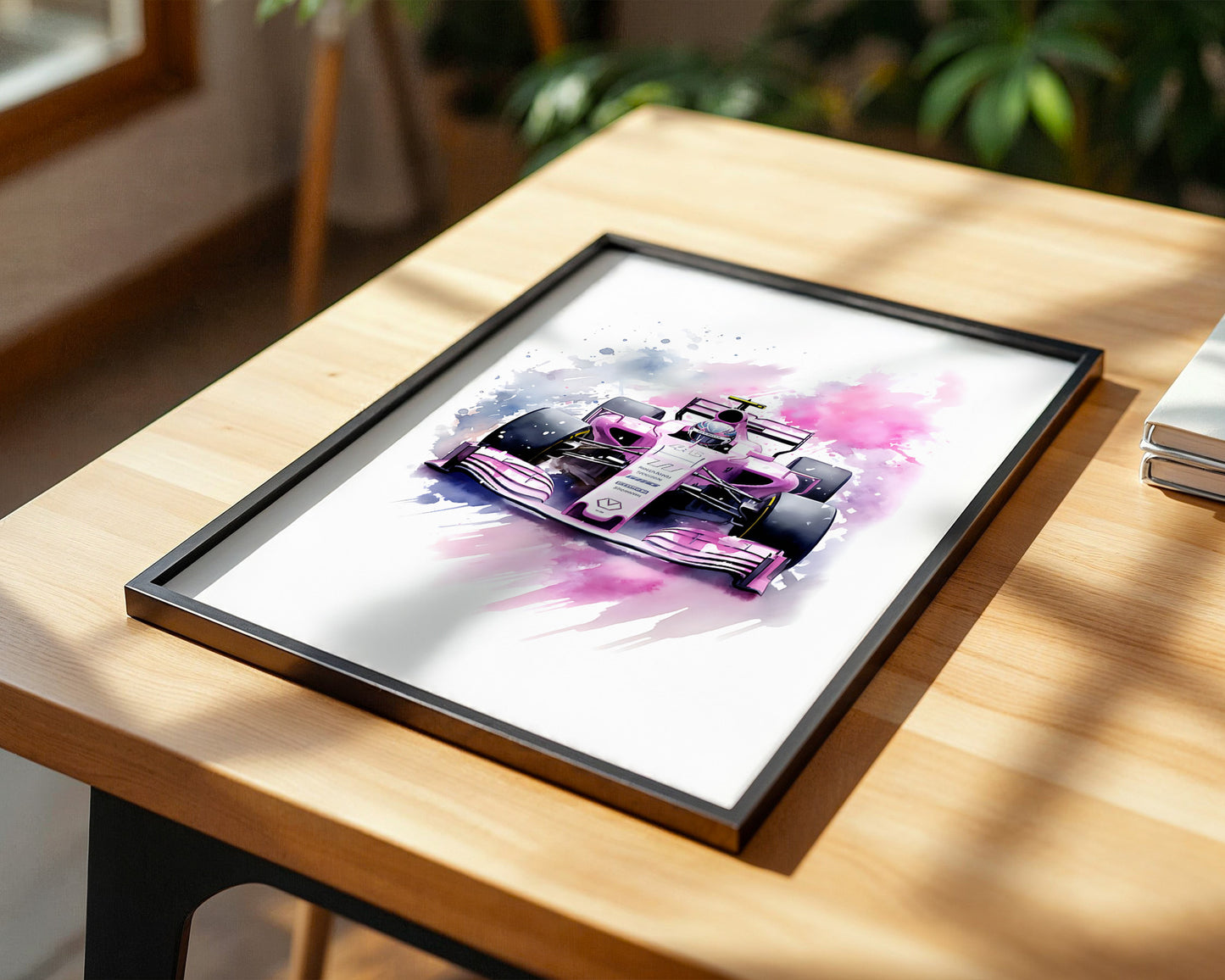 F1 Rennwagen Aquarell Explosion