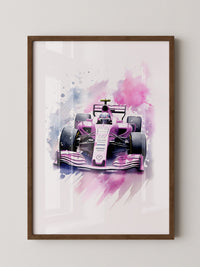 F1 Rennwagen Aquarell Explosion