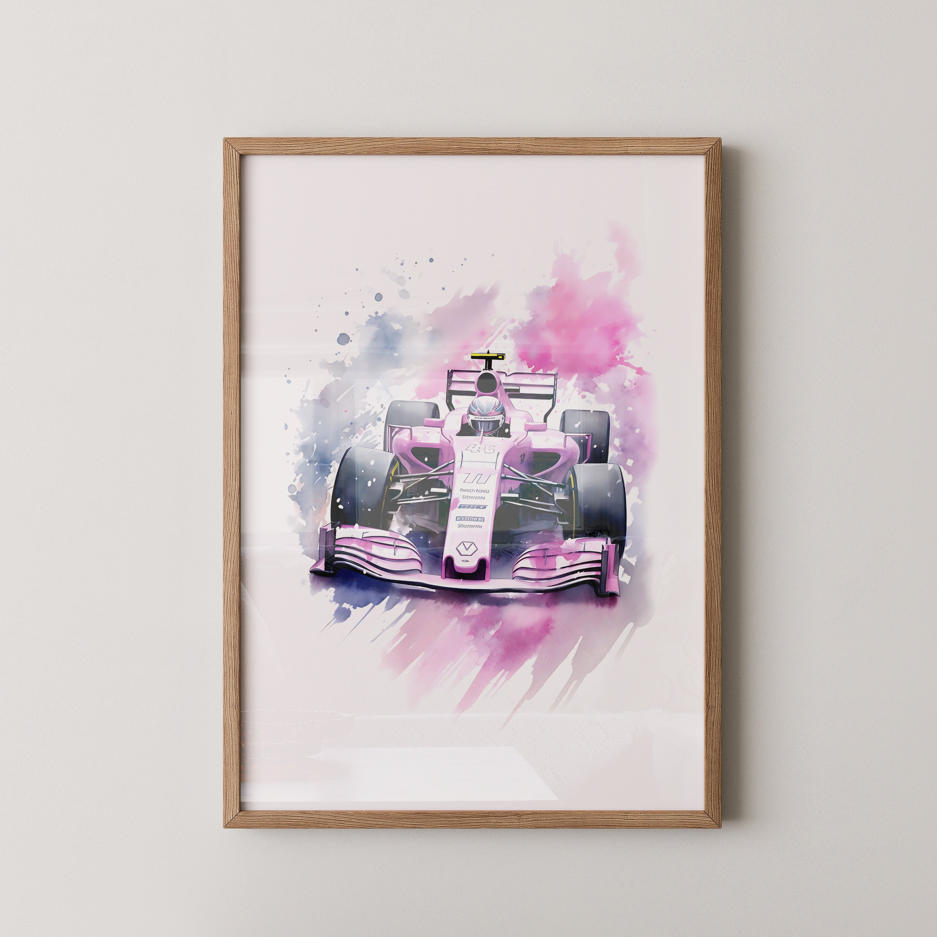 F1 Rennwagen Aquarell Explosion