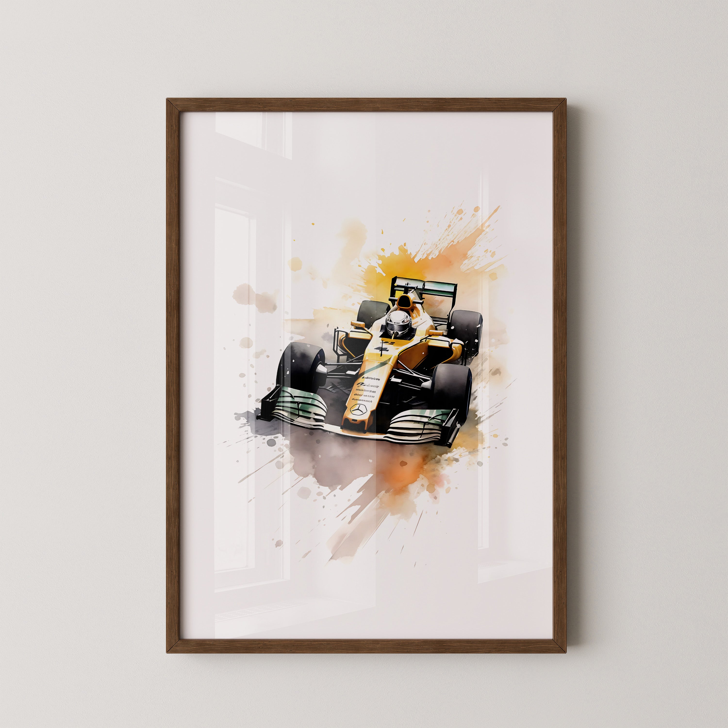 Rennwagen Wasserfarben Dynamik