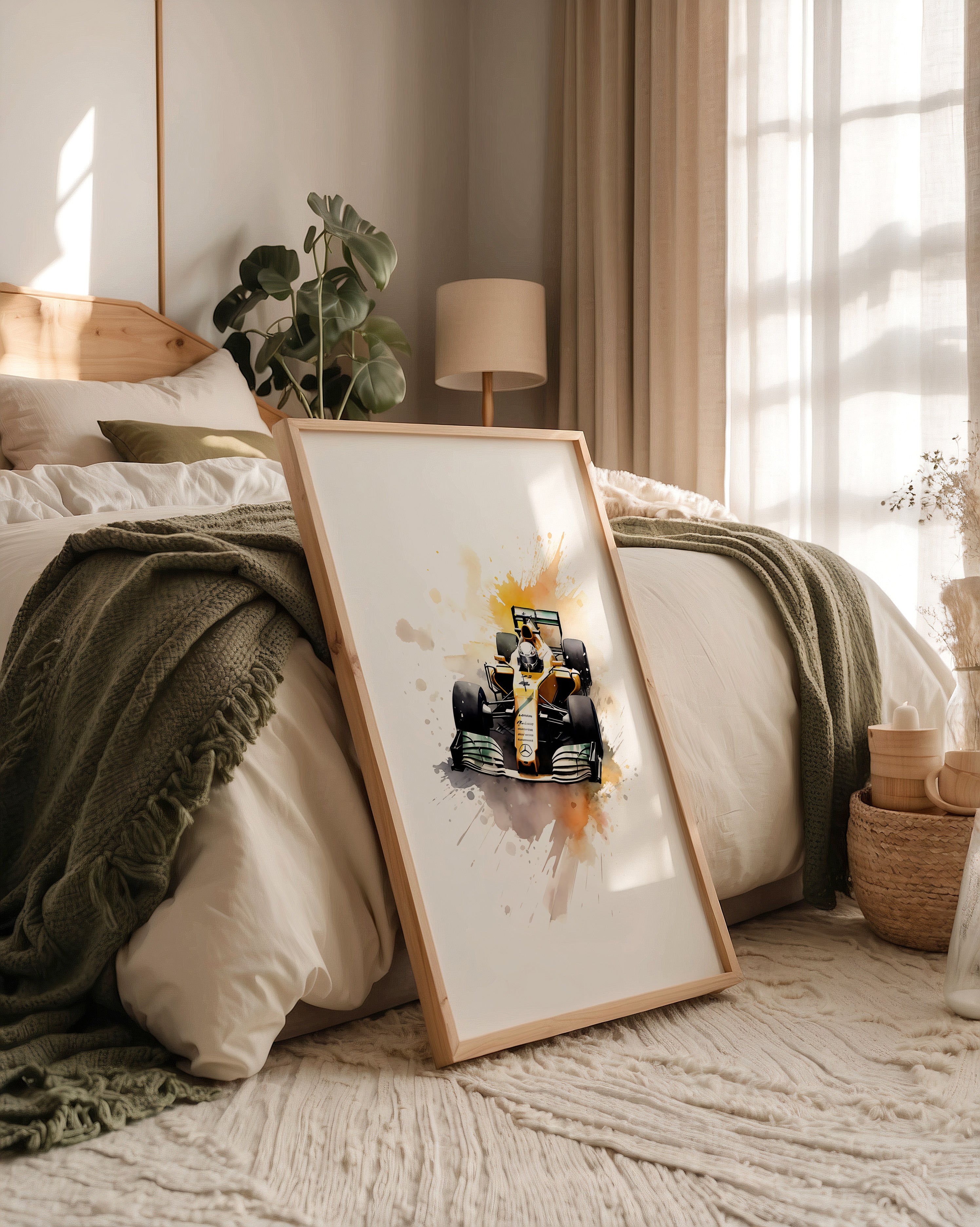 Rennwagen Wasserfarben Dynamik