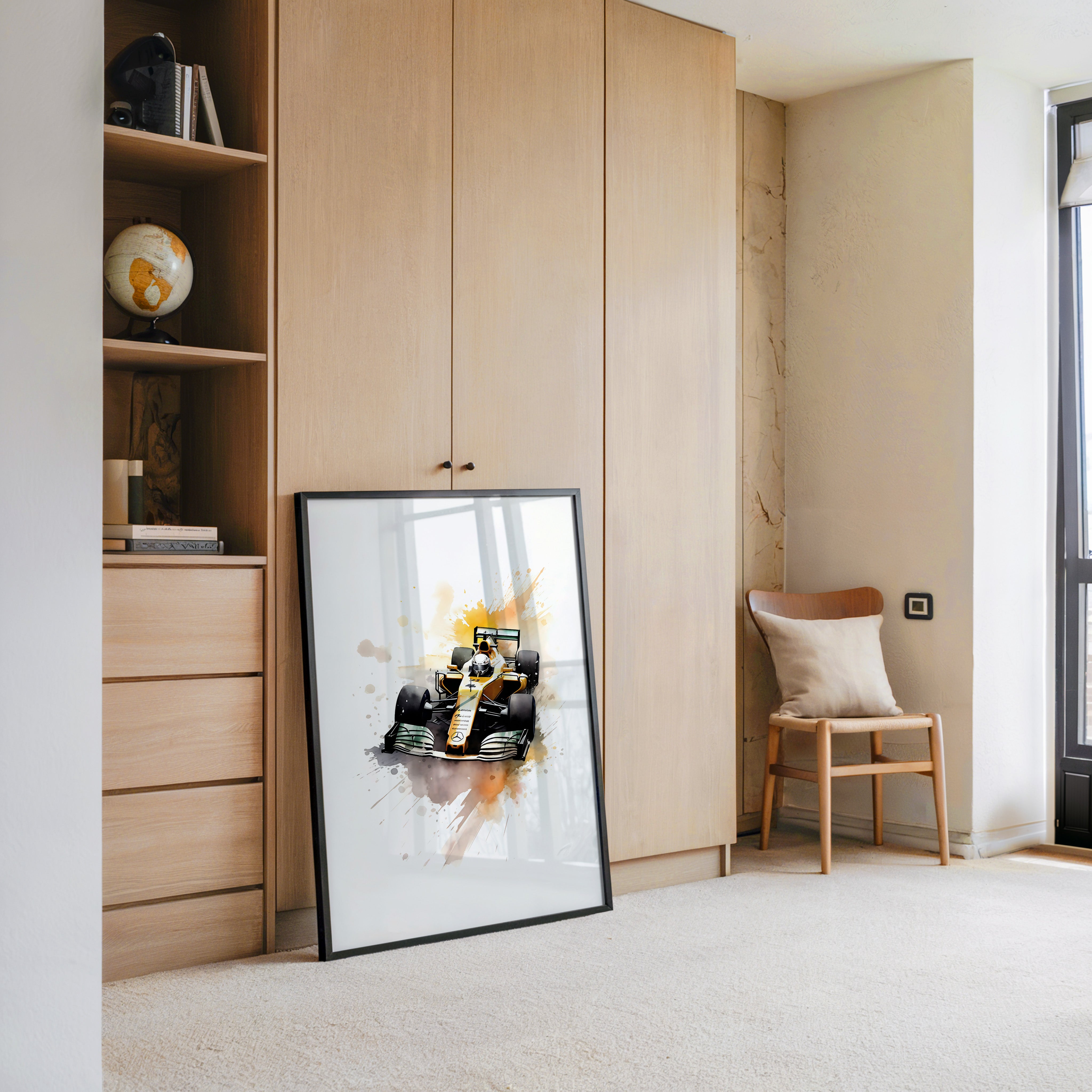 Rennwagen Wasserfarben Dynamik