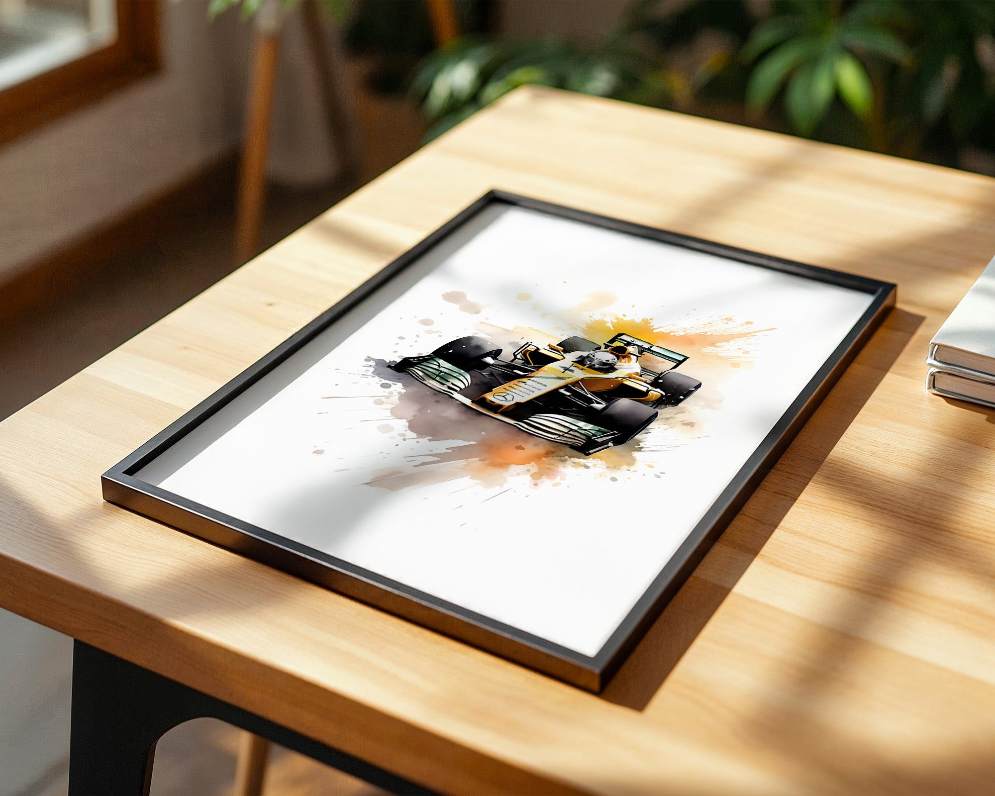 Rennwagen Wasserfarben Dynamik