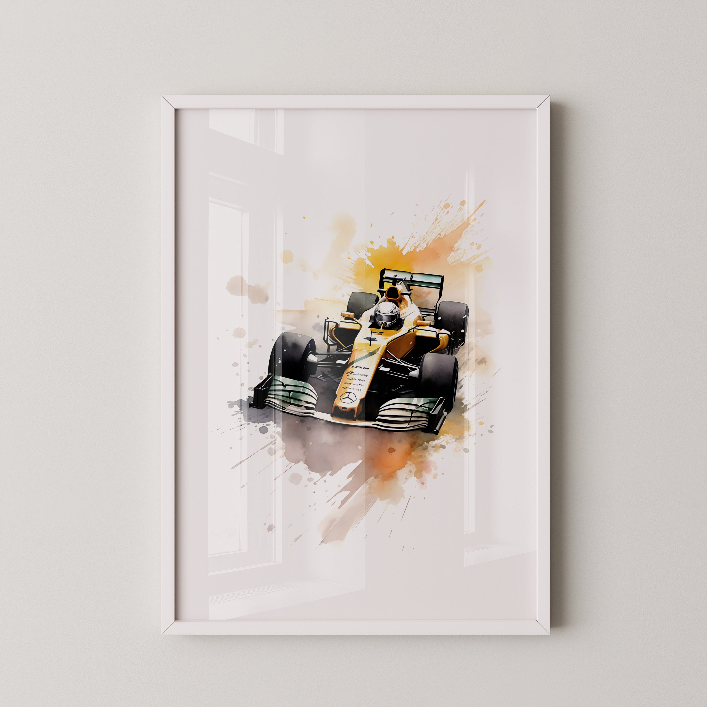 Rennwagen Wasserfarben Dynamik