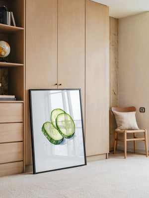 Gurkenscheiben Aquarell Frisch