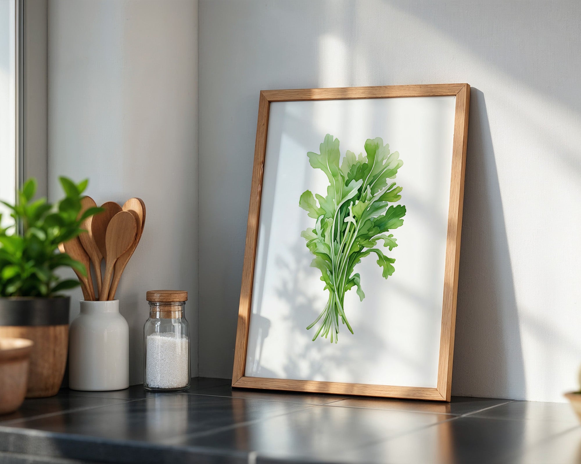 Rucola Aquarell Grünnuancen