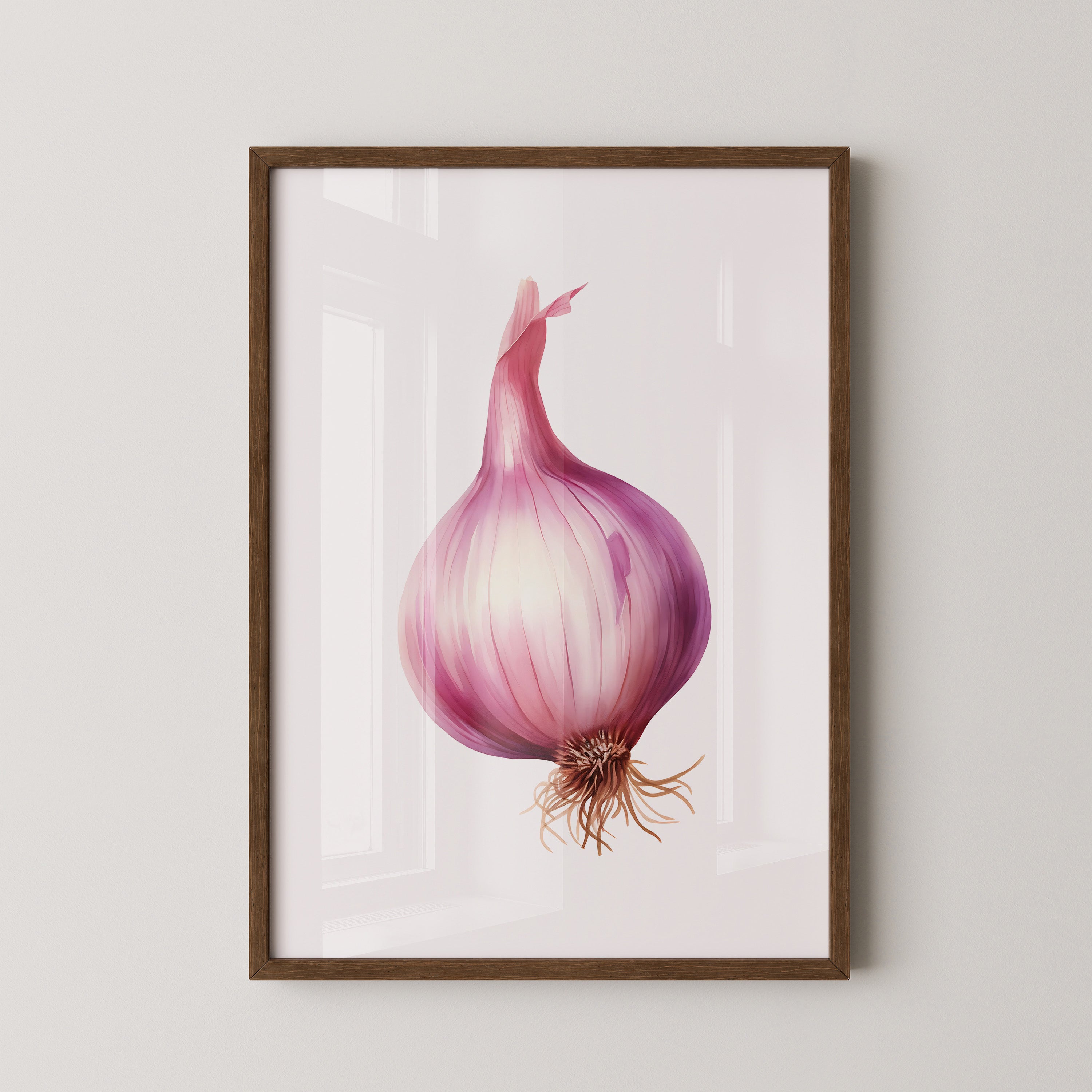 Rote Zwiebel Illustration Pastell