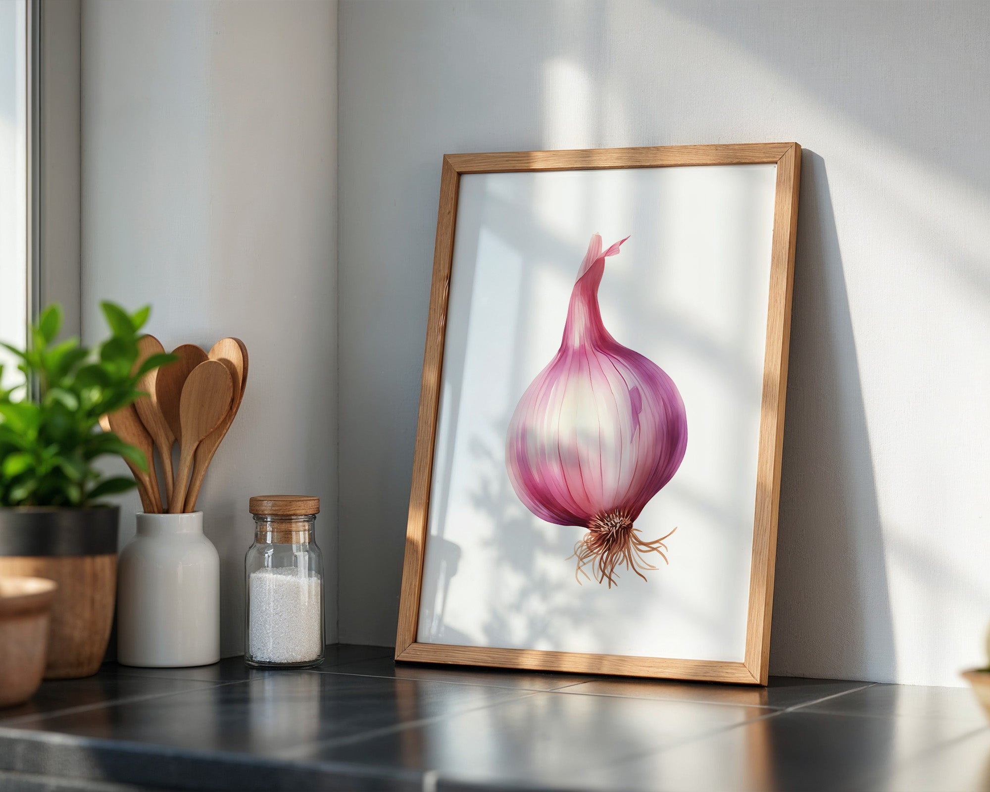 Rote Zwiebel Illustration Pastell