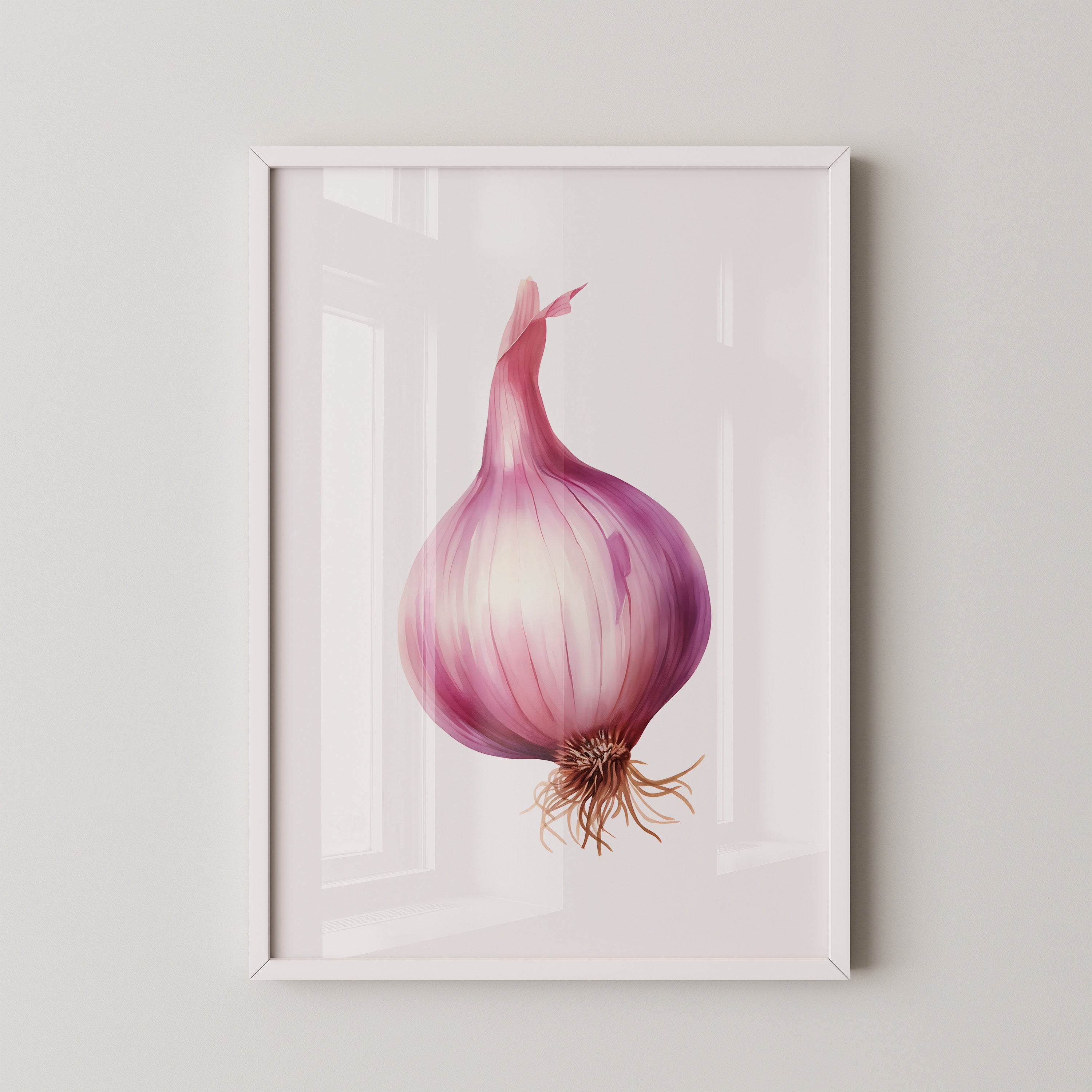 Rote Zwiebel Illustration Pastell