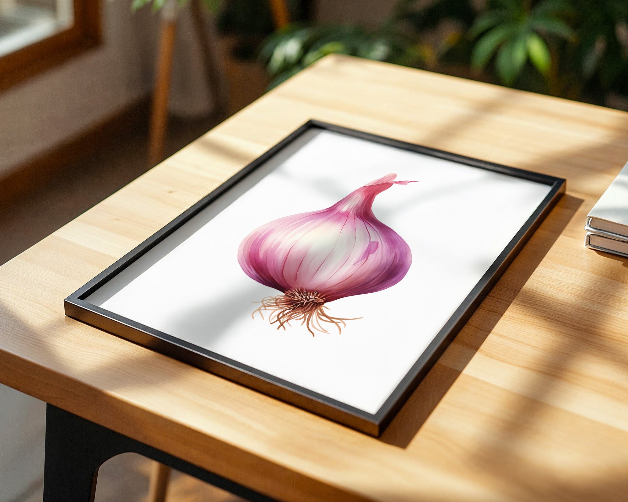 Rote Zwiebel Illustration Pastell