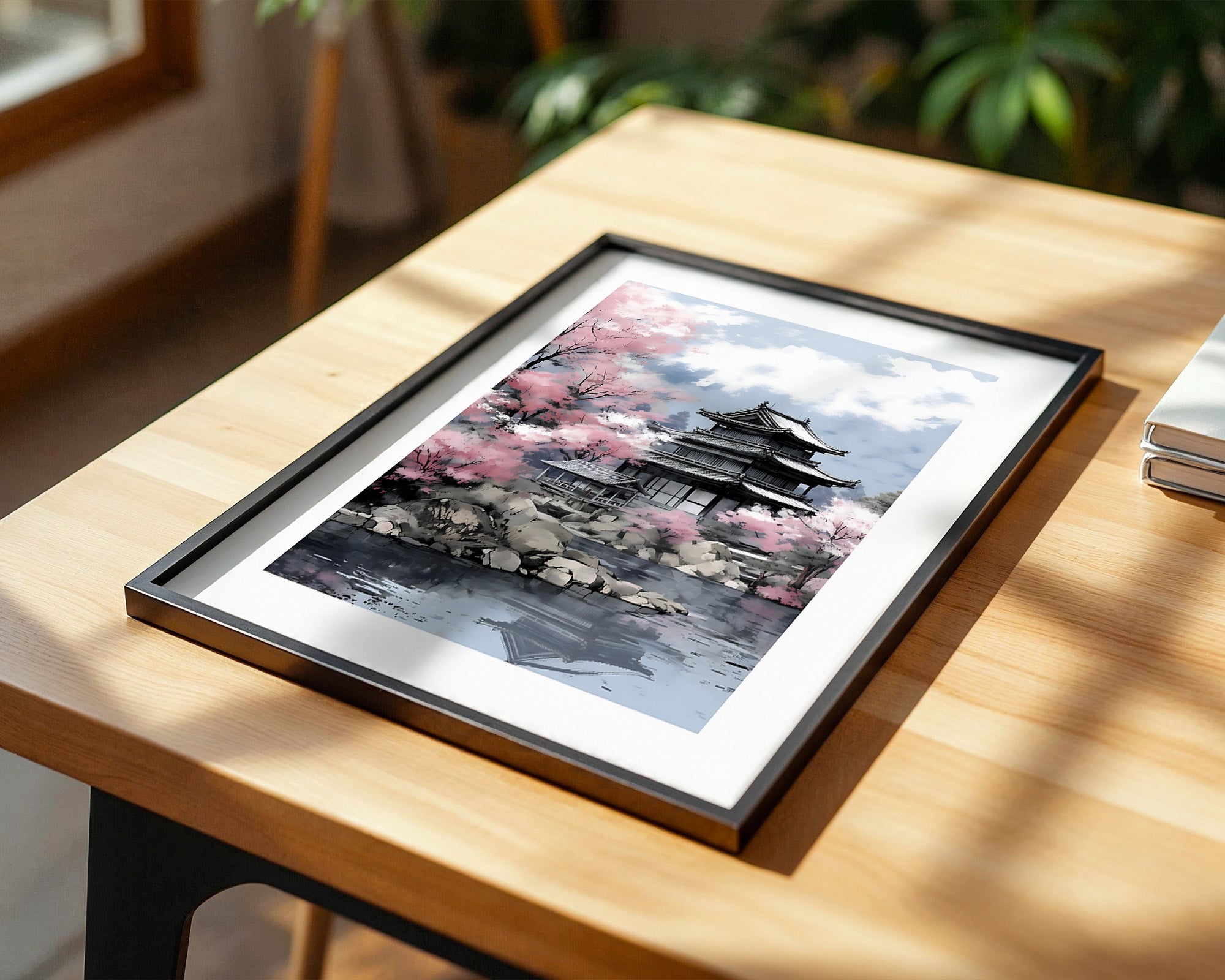 Japanischer Tempel Kirschblüten