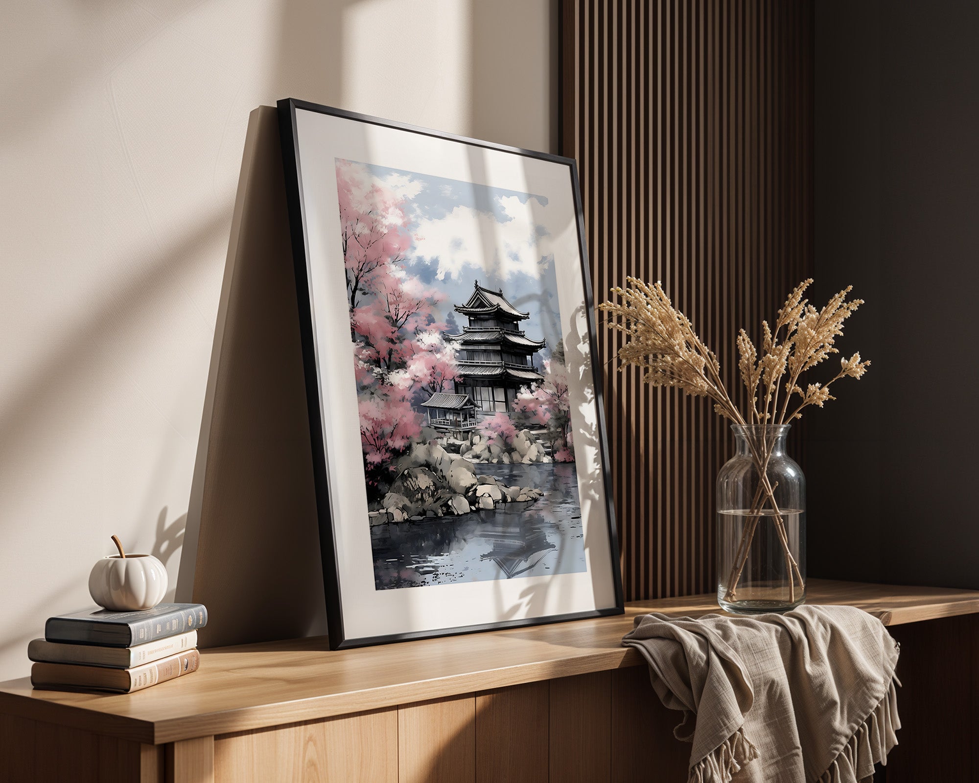 Japanischer Tempel Kirschblüten