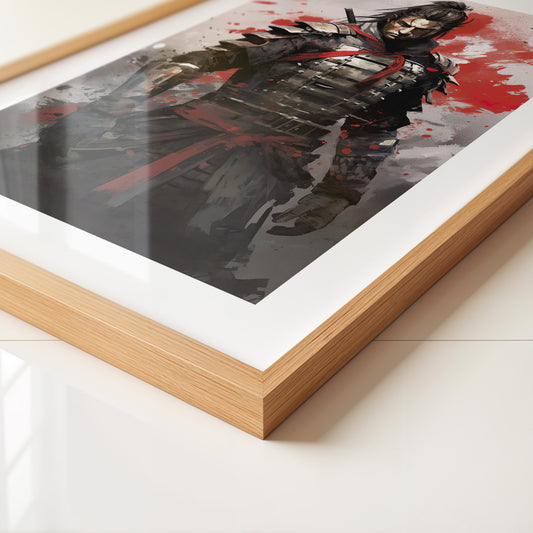 Samurai Krieger Rot Farbeffekt