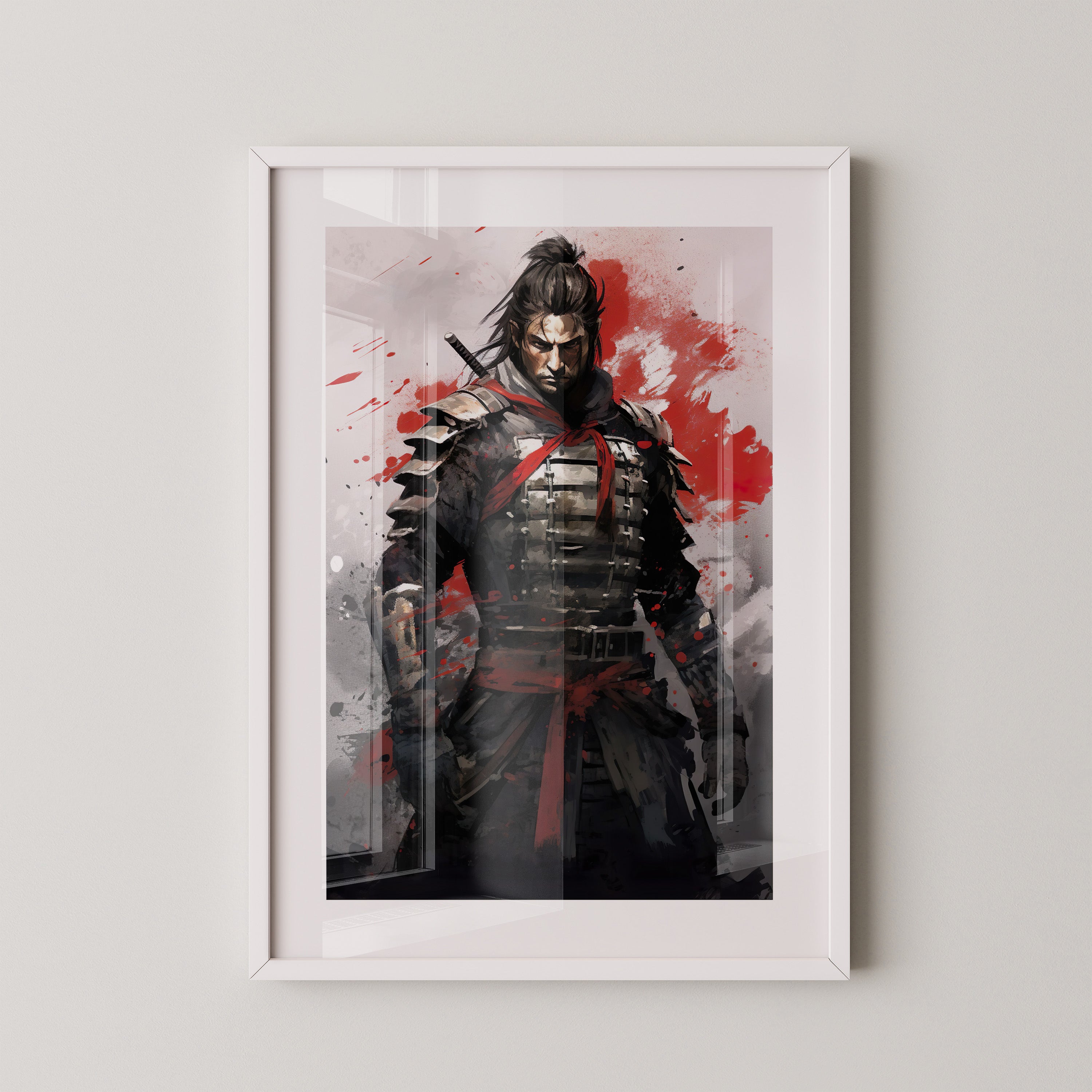 Samurai Krieger Rot Farbeffekt