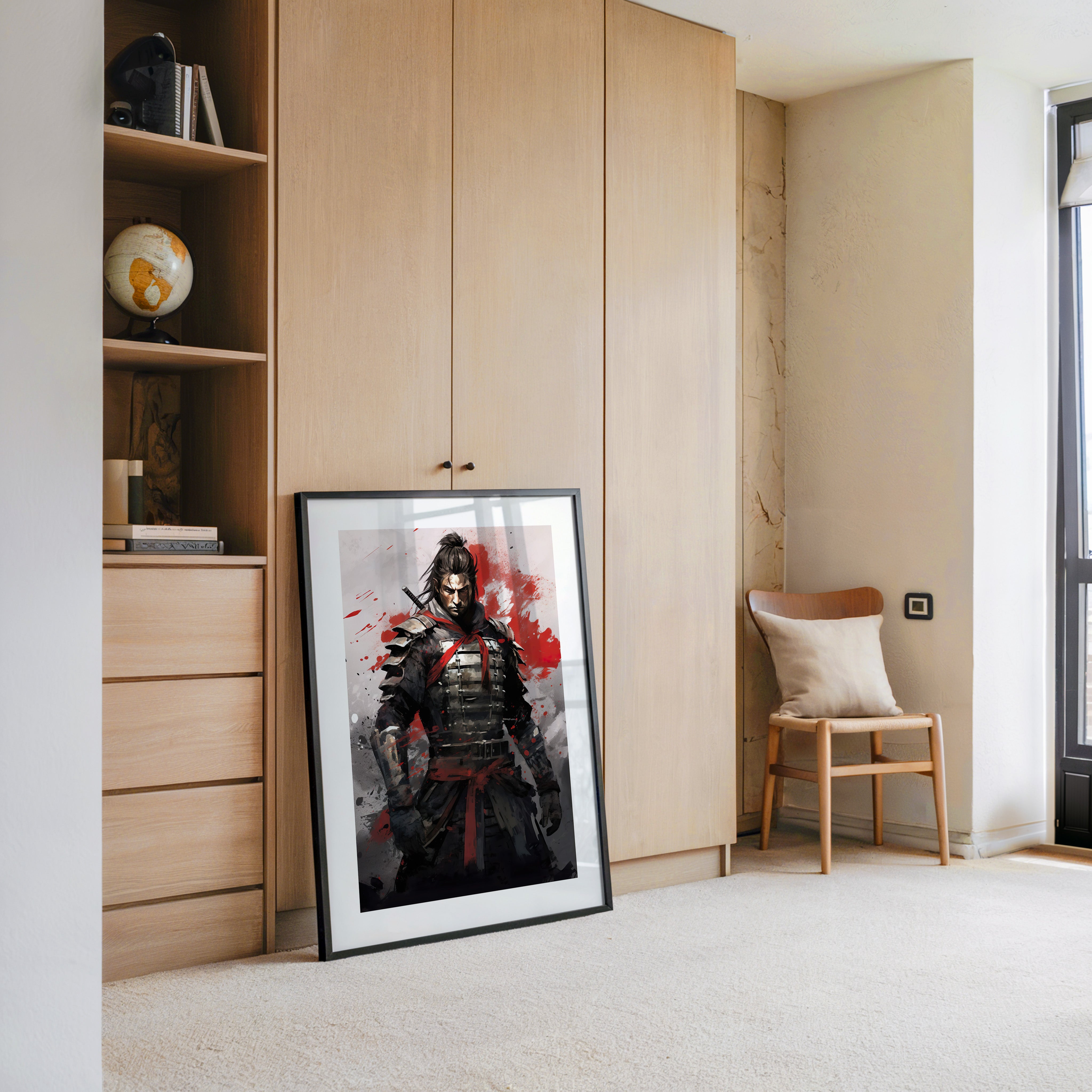 Samurai Krieger Rot Farbeffekt