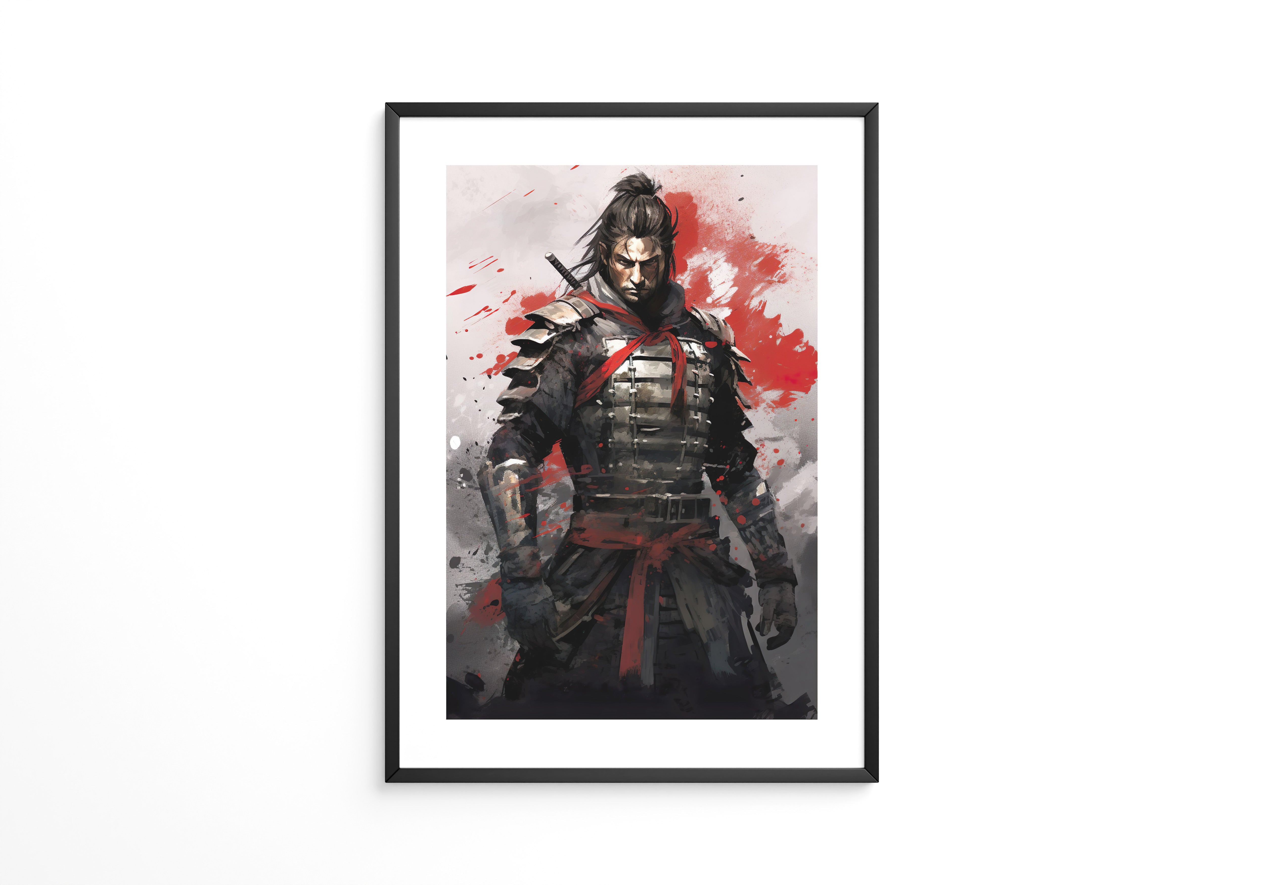 Samurai Krieger Rot Farbeffekt