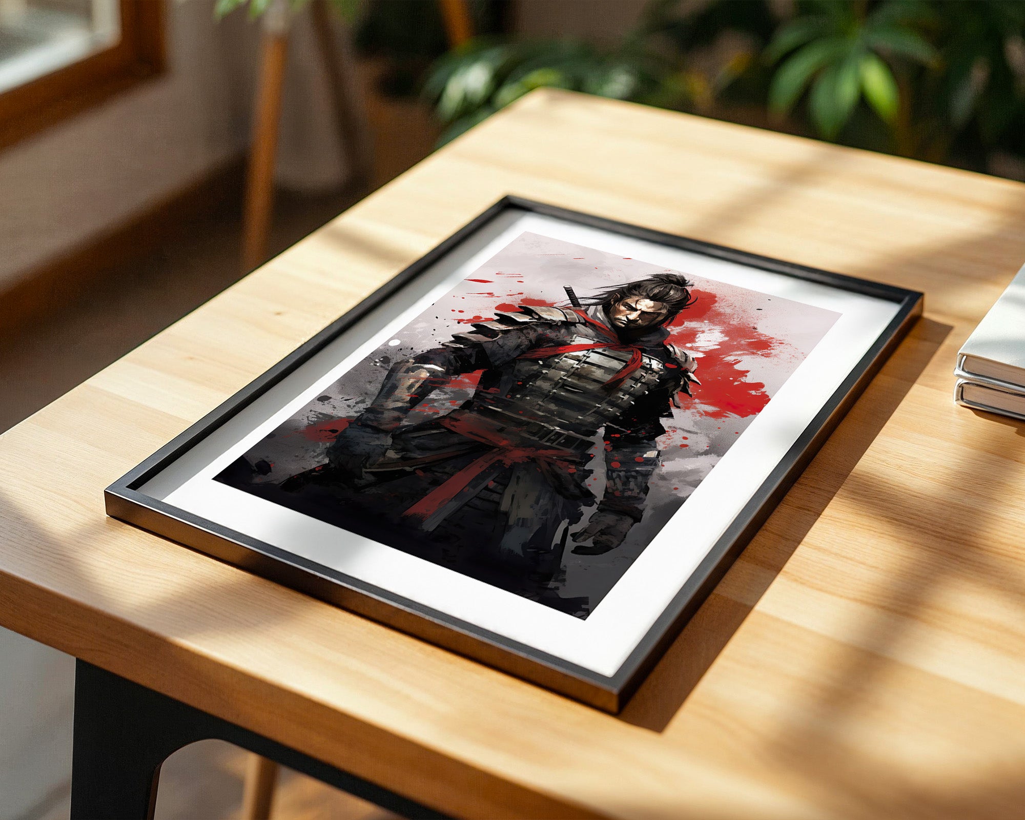 Samurai Krieger Rot Farbeffekt